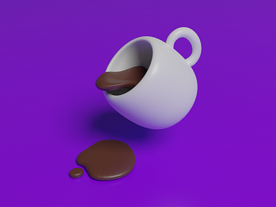 Oops I spilled it 3d 3d art artwork blender blender3d coffee cup drip lighting liquid practice spilled