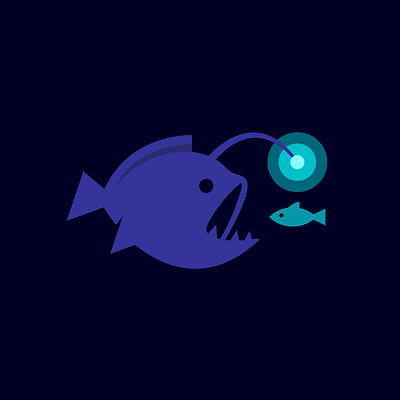 Angler Fish angler animal design fish geometric illustration light logo