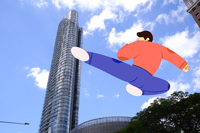 Kicking! 2d 2d art character design flat illustration trending