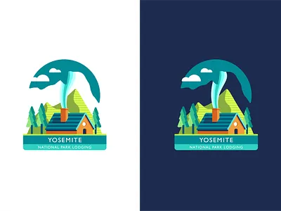 Yosemite Lodging badge branding cabin design nationalpark usa vector yosemite