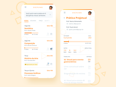 UNiapp Classes agenda app class classes design digital design education education app interface mobile app progress schedule student ui uniapp university ux