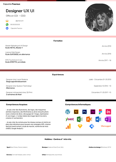 CV Free Template adobexd cv design cv template free template free templates cv freetemplate xd icon template design typography xd design