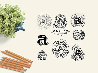 Concept Sketches | Logo behindthescene branding exploration graphic identity india logo pencil shape sketch typography wip