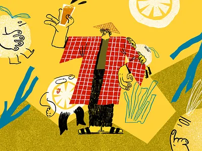 Lemongrass and Yuzu Beer beer beer illustration beer packaging character design colourful craft beer packaging design packaging illustration