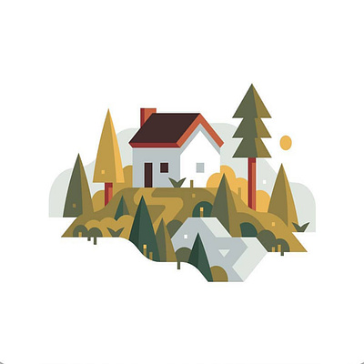 home pine animation app branding flat logo typography ui vector web website