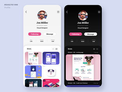 #DailyUI - 006 - Profile app daily 100 challenge dailyui dailyui 006 design profile ui ui design ux
