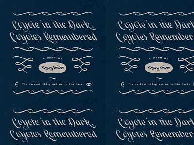 Mrs Carter for Mary Oliver beastsofengland coyote dark darkness eye font mary oliver moon poem poetry simon walker swash type type speciment typeface typography