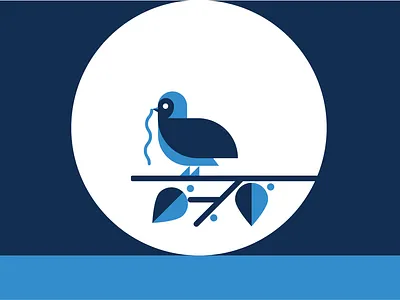 Full Worm Moon (March 9, 2020) agriculture almanac bird blue calendar design farmers full moon full worm moon minimal moon poster series simple spring worm