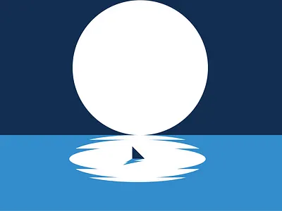 Full Sturgeon Moon (August 3, 2020) agriculture almanac blue boat design farmers full moon full sturgeon moon illustration minimal poster series simple