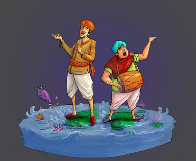 gupi and bagha aceman animation concept art design illustration illustrations sazzadmajumder