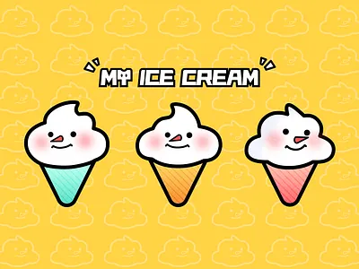 MY ICE CREAM daily design illustration ui