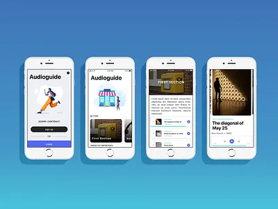 Audio Guide Museum app apple audio audio player audioguide card design ios iphone login mobile museum ui ux ux design