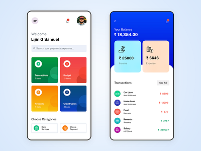 Finance App Design adobe xd balance bank cash dashboad design expense finance income money payment product statistics technopark ui ux