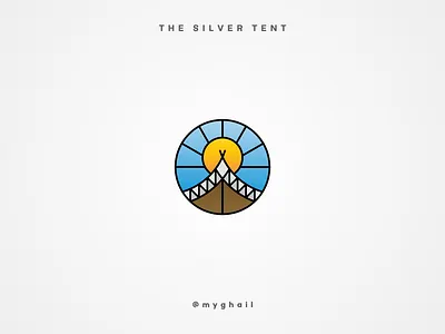 The Silver Tent | Logo Concept art branding camp camping clouds colorful creative dailylogo design glamping icon inspiration logo minimal sky sun tent tents