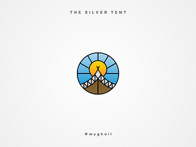 The Silver Tent | Logo Concept art branding camp camping clouds colorful creative dailylogo design glamping icon inspiration logo minimal sky sun tent tents
