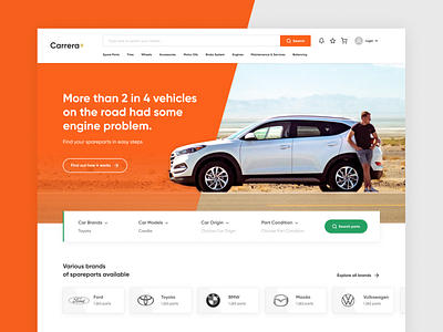 Carrera+ Website Design automotive car challenge design engine offroad ui ui ux ui ux design ux design web design website