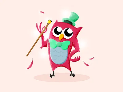 Mr Owl art artist bird character design drawing illustraton illustrator owl photoshop red vector