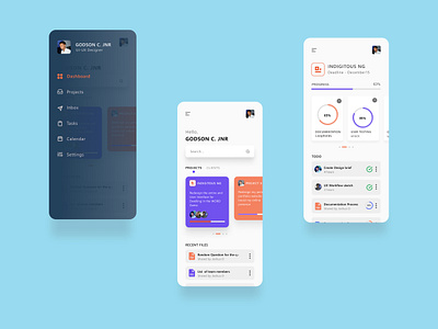 Personal project monitoring app dark theme dark ui design light mode mobile app mobile design mobile ui mockup project management ui uidesign user interface user interface design