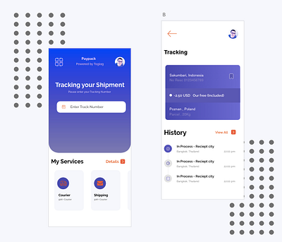 Shipment Track app ui