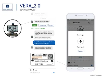 GE Appliances service chatbot app design ai app design speech bubble ui ux