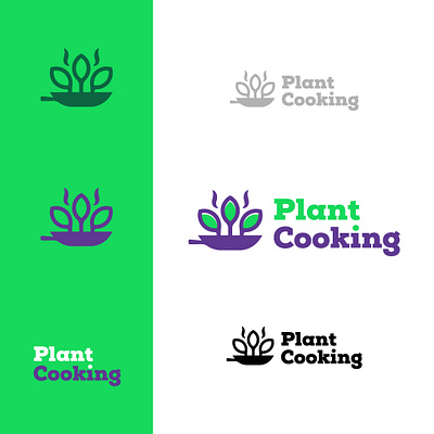 Approved logo for Plant Cooking brand cook creative flower food icon logo mark negative space plant vector veggie