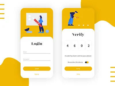 Login and 2FA UI 2 factor authentication 2fa application login clean design inspiration login login design login screen loginscreen minimal minimal design minimal login mobile app simple design toggle design ui design ux design