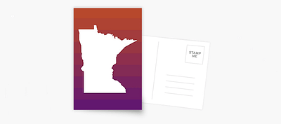 Minnesota Postcard design flat gradient minnesota outline postcard print