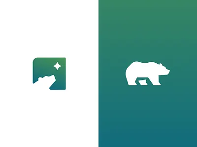 Bear Logos bear character design fun geometric logo logodesign north point star walking