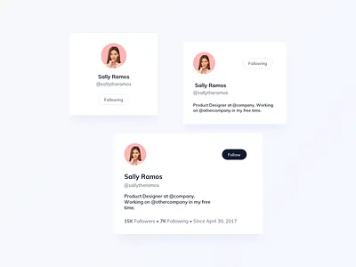 User Cards UI Design card design card ui cards dailyui ildiesign ui ui design ui kit ui kit design ui pattern user card user card ui user profile ux ux design