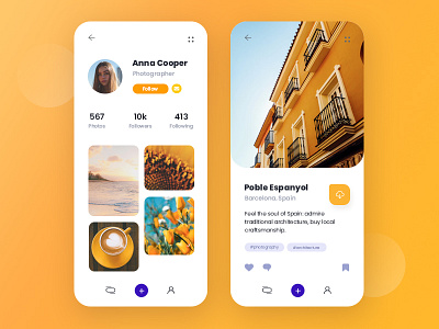 Social media design mobile app design mobile design mobile ui orange social app socialmedia travel app