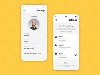 Settings Screen mobile ui profile setting setting screen settings page settings ui ui
