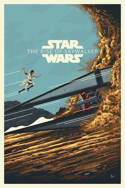 Star Wars The Rise of Skywalker alternative movie poster daisy ridley disney illustration lightsaber movie poster rey reylo rise of skywalker star wars starwars tie fighter