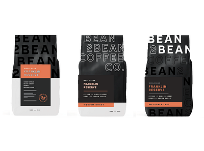 WIP | New Packaging for Bean 2 Bean bean branding coffee labels logo packaging philadelphia print type