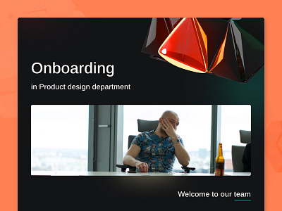 Onboarding presentation — 01 3d element onboarding presentation process product design team team welcome