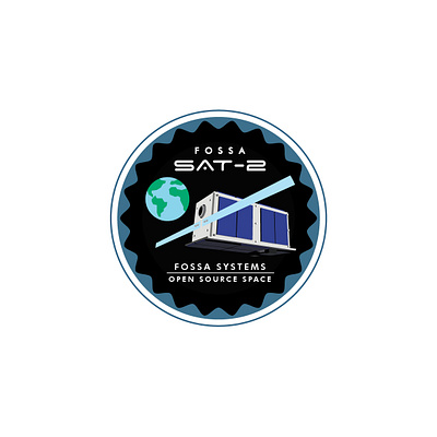 Fossa SAT2 abuja design fossa iot logo lora madrid minimal mission patch pocketqube space spain vector