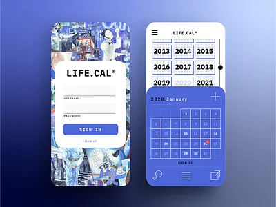 Life.Cal app explore animation app bontorno branding color exploration design flat illustration ui ux