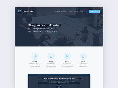 TrackMyRisks branding design flat icon minimal ui ux web