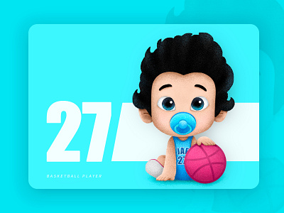 Baby Shooter baby basketball player illustration