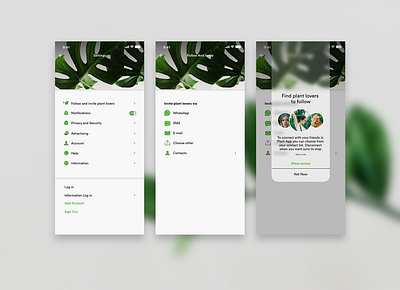 Daily UI 007. Settings adobexd dailyui design interfacedesign mobile design mobile ui plant lovers plants ui ui design