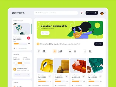 Ecommerce - Exploration catalog category desktop ecommerce ecommerce shop exploration icon illustration product search ui uiux web website