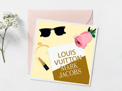 Postcard fashion flat foto illustraion