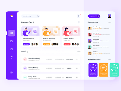 Event Organizer Dashboard Design admin aplication bootstrap card design clean dashboad dashboard design database event events illustration ui ux web design website