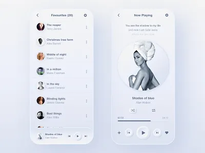 Music player app creative design dailyui gradient graphic design icon minimal mobile app music app play playlist soft typography ui ux visual design