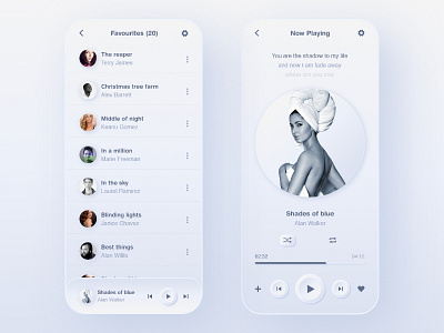 Music player app creative design dailyui gradient graphic design icon minimal mobile app music app play playlist soft typography ui ux visual design