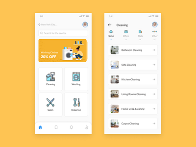 On-Demand App app clean cleaning design icon illustration ios mobile typography ui ux vector