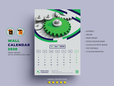 Wall Calendar Template 2020 2020 wall calendar calendar 2020 calendar mockup calender corporate calendar creative calendar date day desk calendar horizontal calendar light mockup modern calendar monday multiple purpose new year office stationery unique calendar vertical calendar