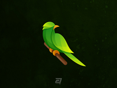 Green Bird Colorful animal awesome bird branding colorful design gradient green icon illustration logo modern vector