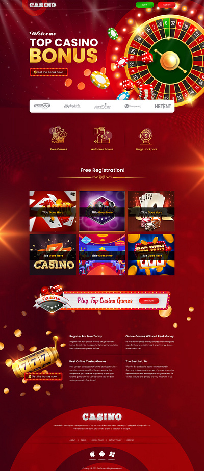 Casino Website Design animation graphic design illustraion photoshop ui ux design webdesign