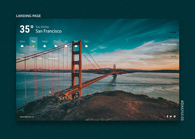 #DailyUI_03_Landing page conceptual dailyui landingpage minimal one color san francisco ui design weather forecast webdesign whitney