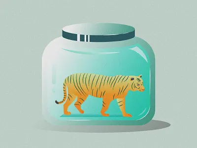 Tiger Illustration animal character color design drawing grain illustration jar texture tiger vector